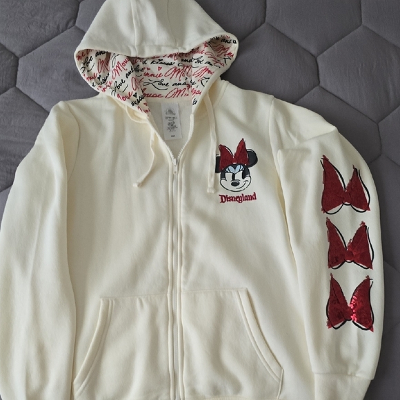Disney Cream Zip-Up Hoodie with Minnie Mouse Design - Picture 5 of 5